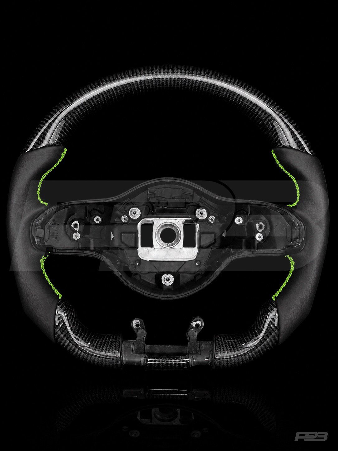 Mercedes C63 W205 Facelift Carbon Sport — exposed view, Lime stitching
