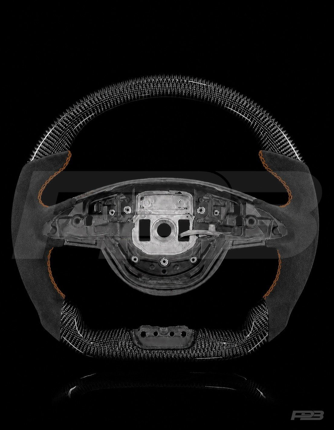 Mercedes C63 W205 Pre-Facelift Carbon Alcantara — exposed view, Brown stitching
