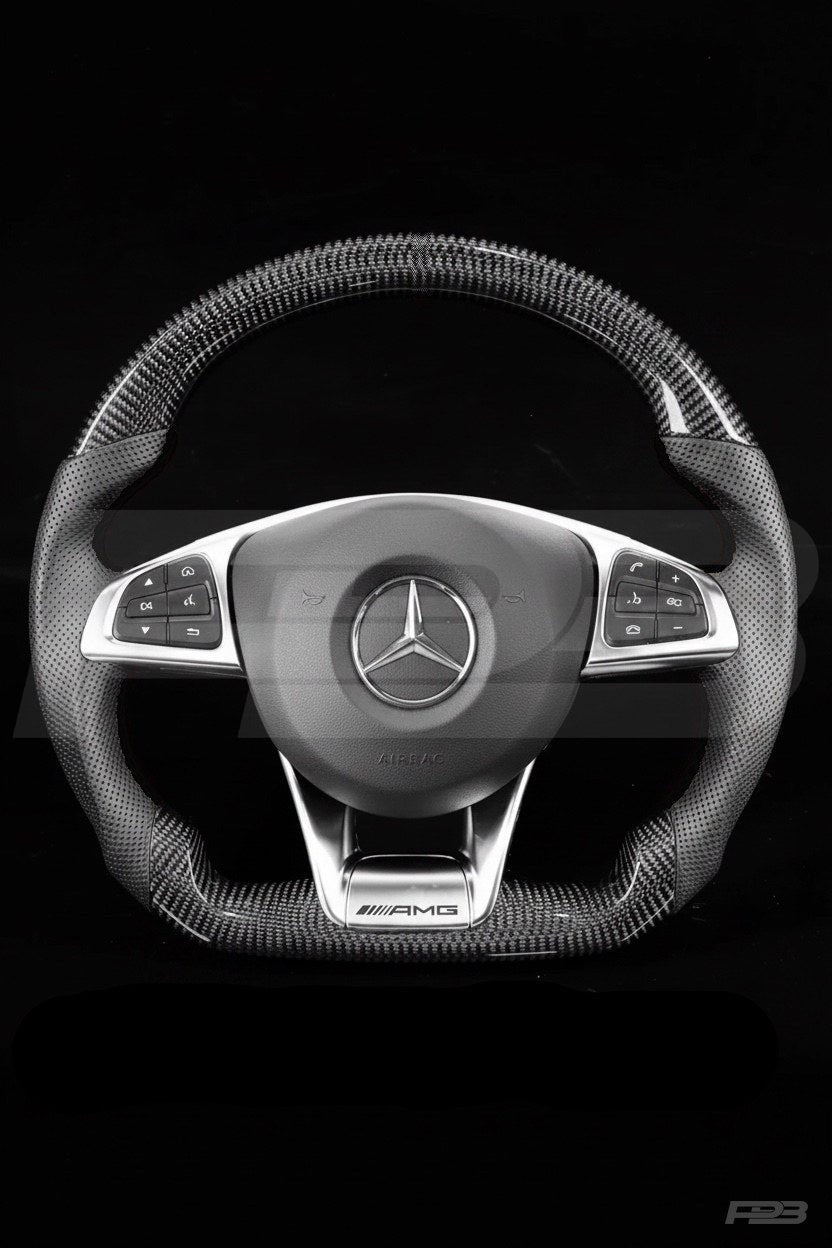Mercedes C63 W205 Pre-Facelift Carbon Perf — complete view, Black stitching