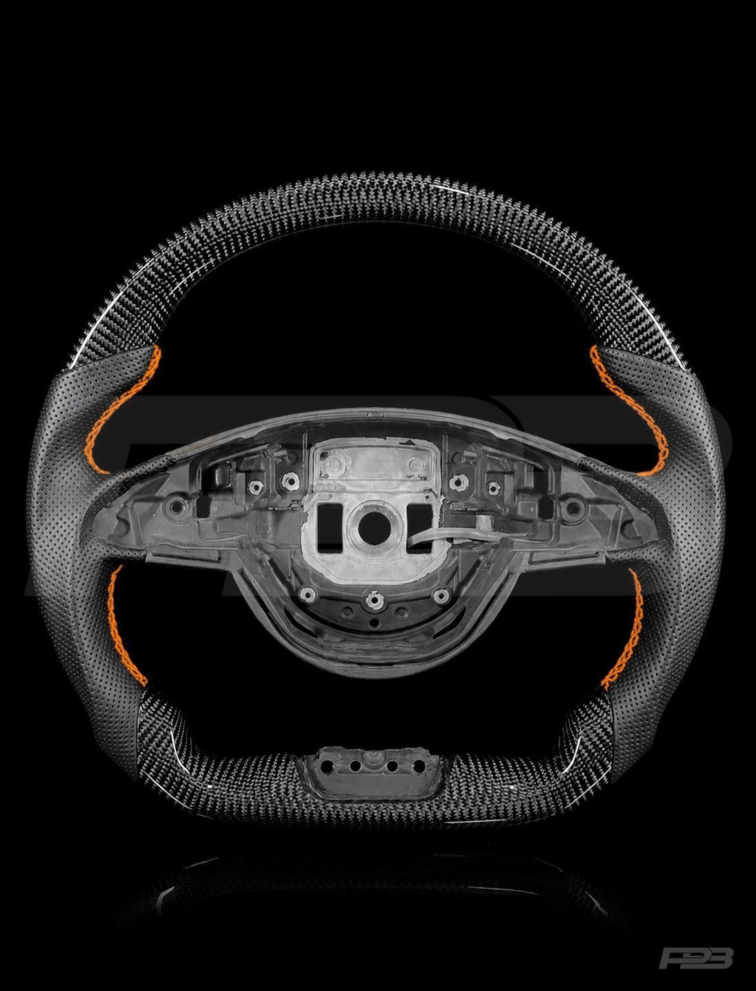 Mercedes C63 W205 Pre-Facelift Carbon Perf — exposed view, Orange stitching