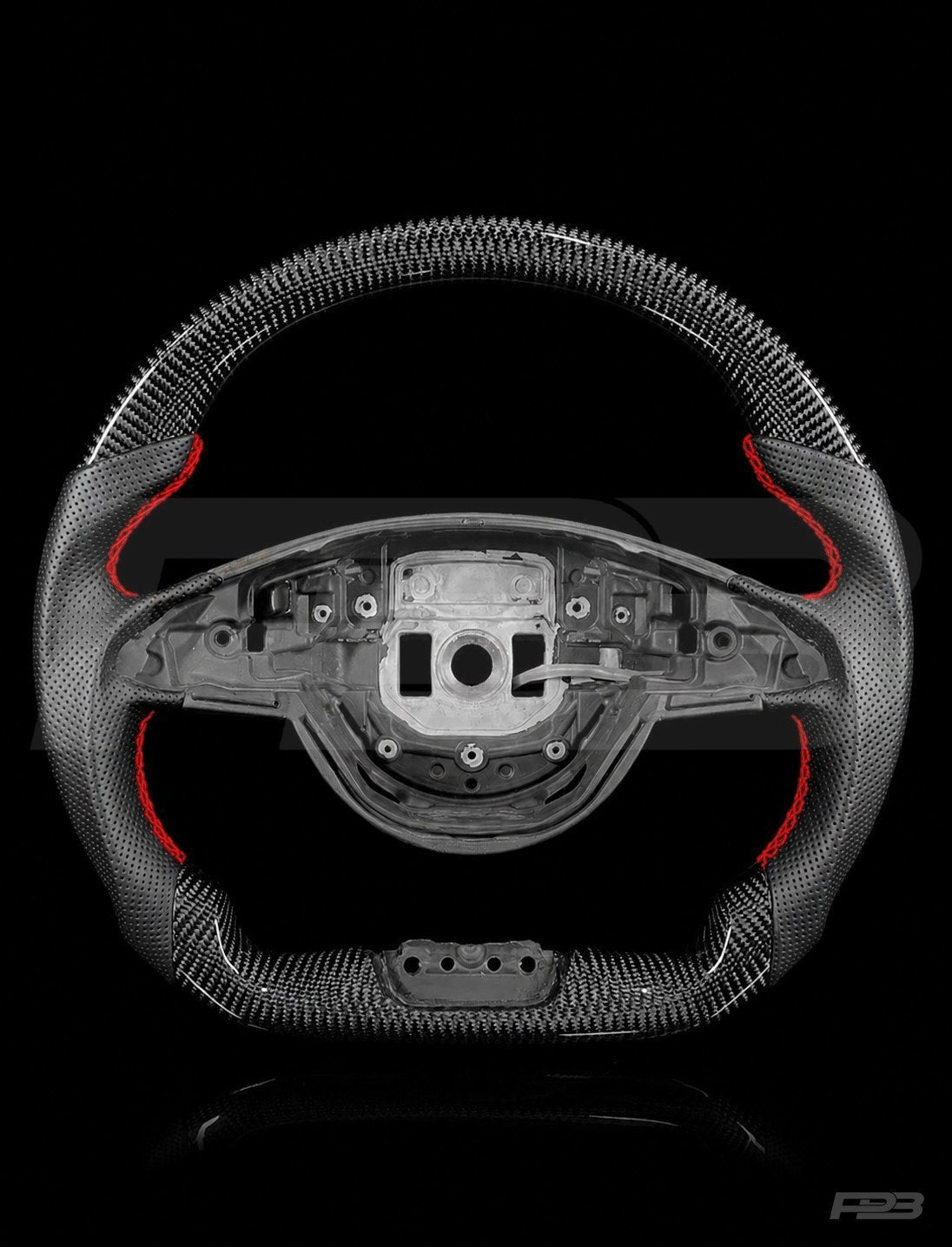 Mercedes C63 W205 Pre-Facelift Carbon Perf — exposed view, Red stitching