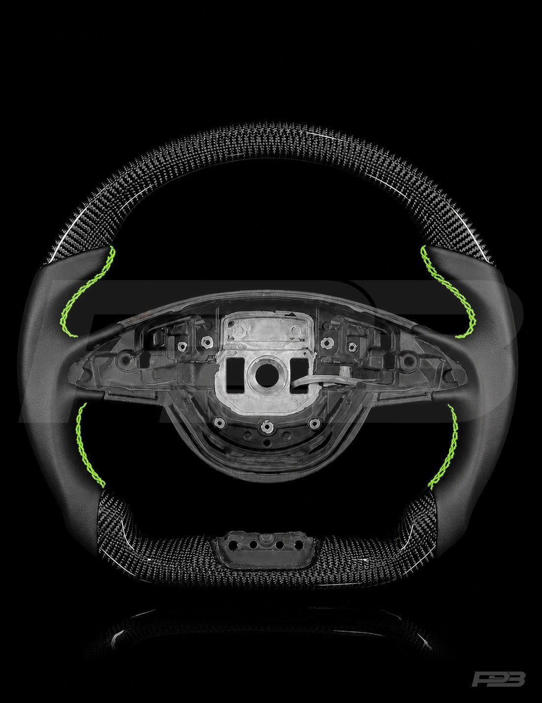 Mercedes C63 W205 Pre-Facelift Carbon Sport — exposed view, Lime stitching