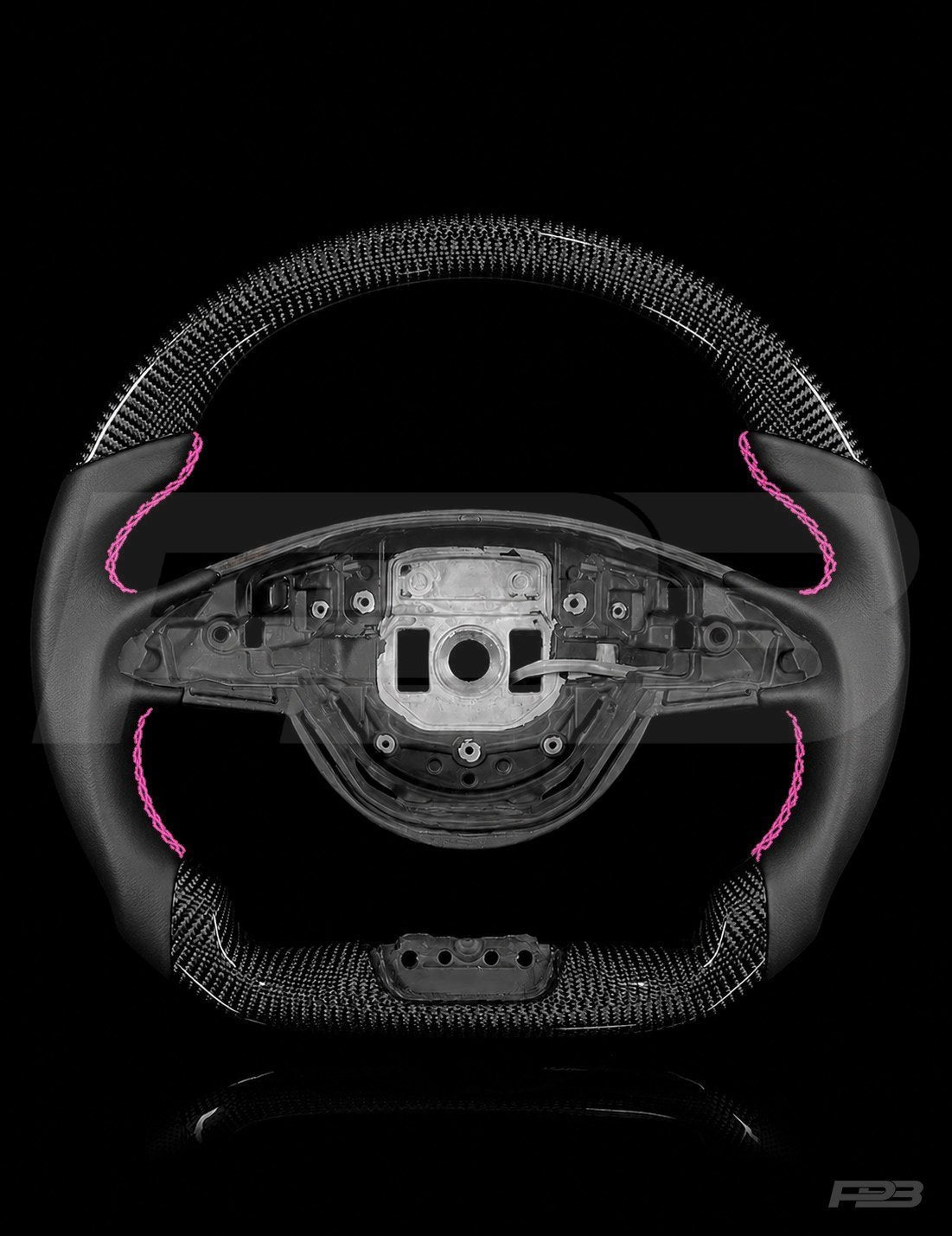 Mercedes C63 W205 Pre-Facelift Carbon Sport — exposed view, Pink stitching