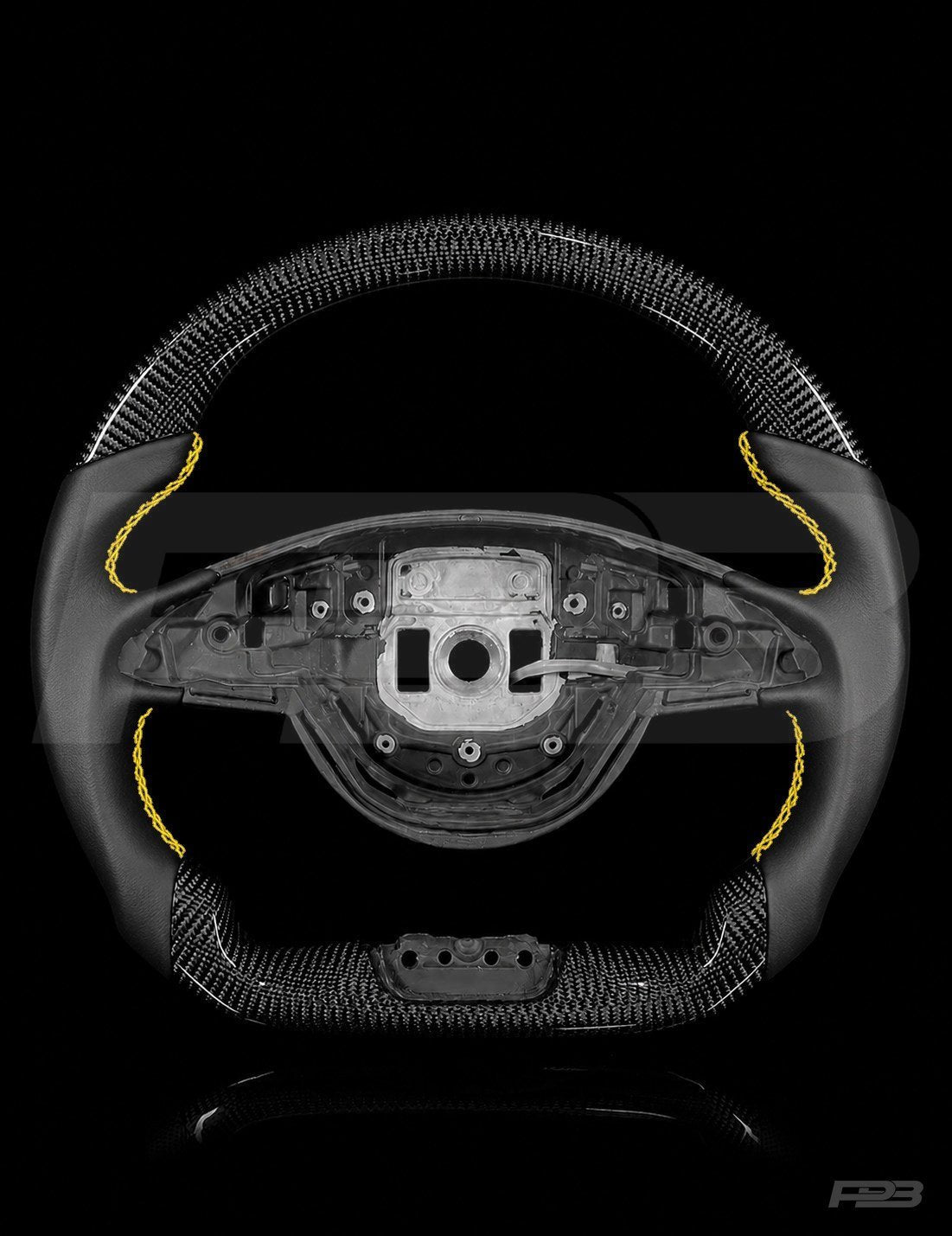 Mercedes C63 W205 Pre-Facelift Carbon Sport — exposed view, Yellow stitching