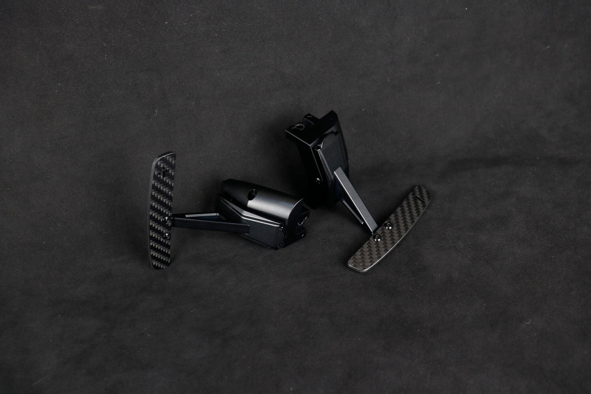 Porsche 992 magnetic paddle shifters, carbon effect pair | Premium Bespoke AutoWorks