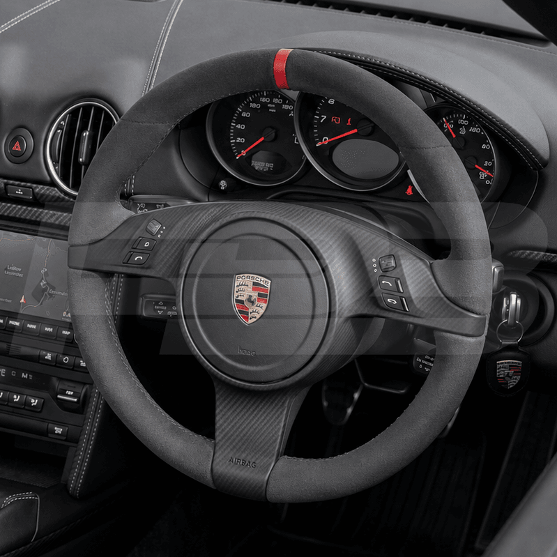 porsche cayman boxster custom steering wheel in alcantara