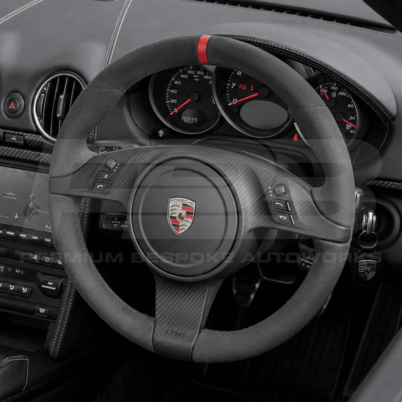porsche cayman boxster custom steering wheel in alcantara