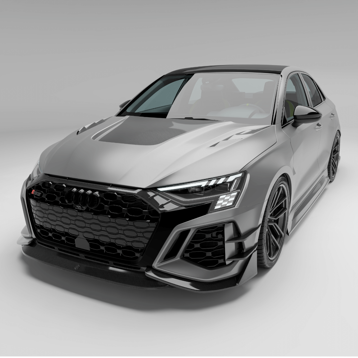 REVOZPORT Audi RS3 8Y Saloon Carbon Fibre Front Lip (2021-2024), image 9 - Premium Bespoke AutoWorks