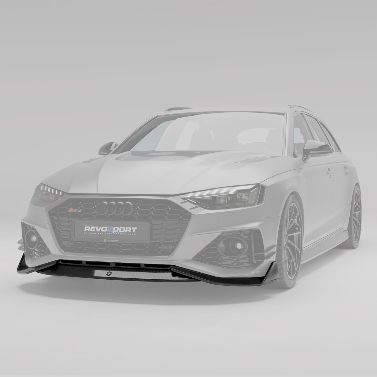 REVOZPORT Audi RS4 Avant B9.5 Carbon Fibre Front Lip (2020-2023) - Premium Bespoke AutoWorks