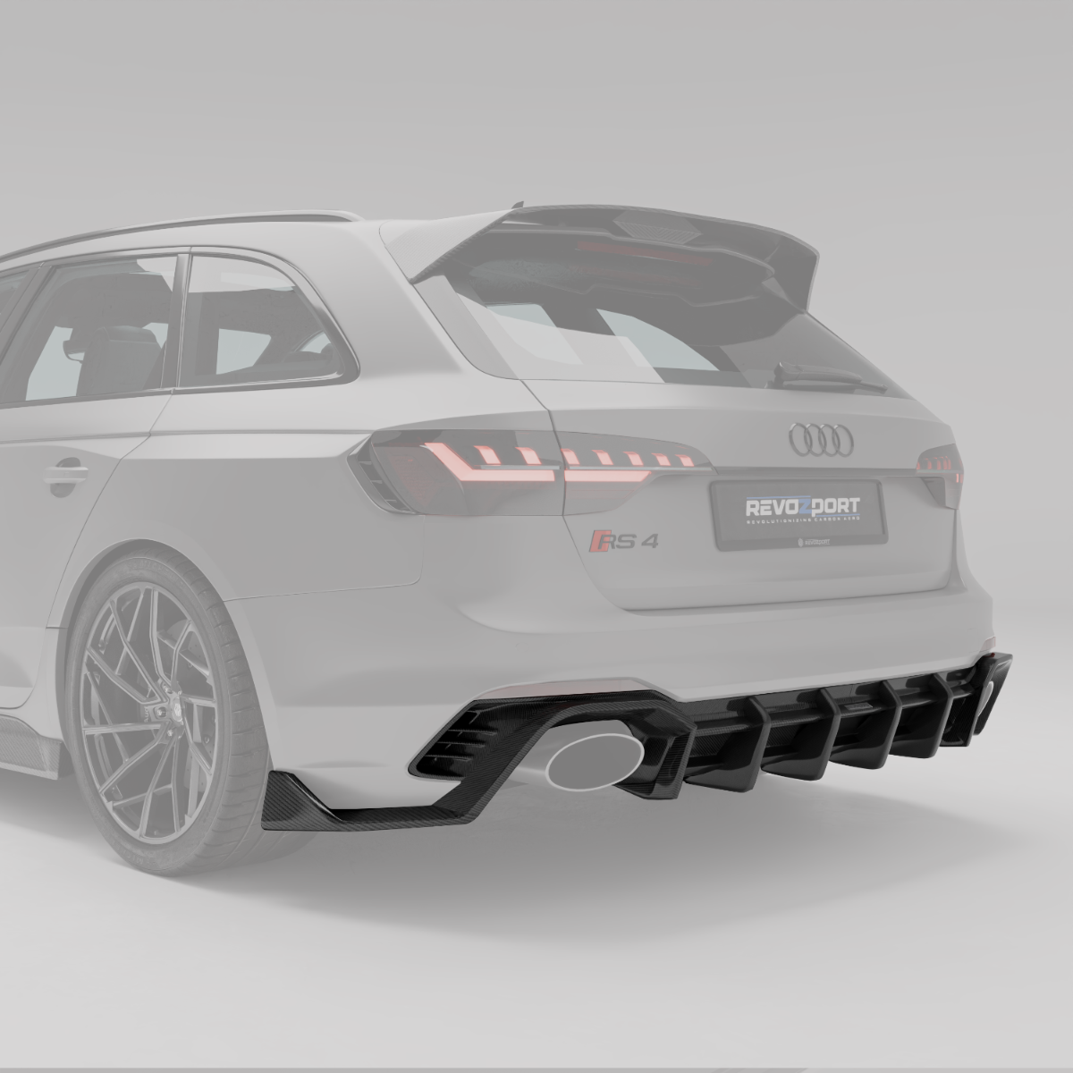 REVOZPORT Audi RS4 Avant B9.5 Carbon Fibre Rear Diffuser (2020-2023) - Premium Bespoke AutoWorks