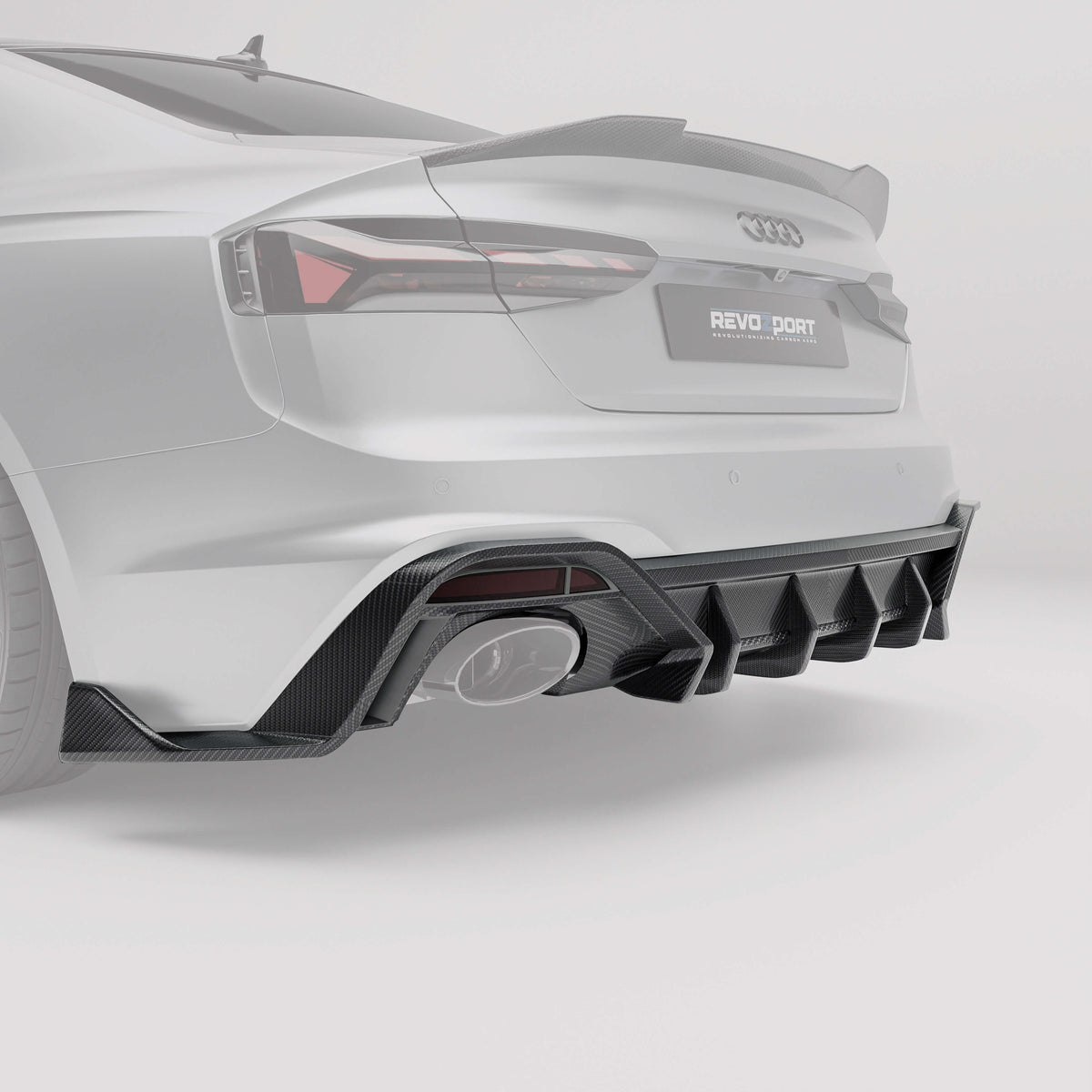 REVOZPORT Audi RS5 Coupe B9.5 Carbon Fibre Rear Diffuser (2020-2024) - Premium Bespoke AutoWorks