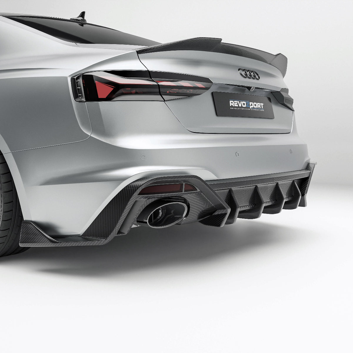 REVOZPORT Audi RS5 Coupe B9.5 Carbon Fibre Rear Diffuser (2020-2024), image 2 - Premium Bespoke AutoWorks