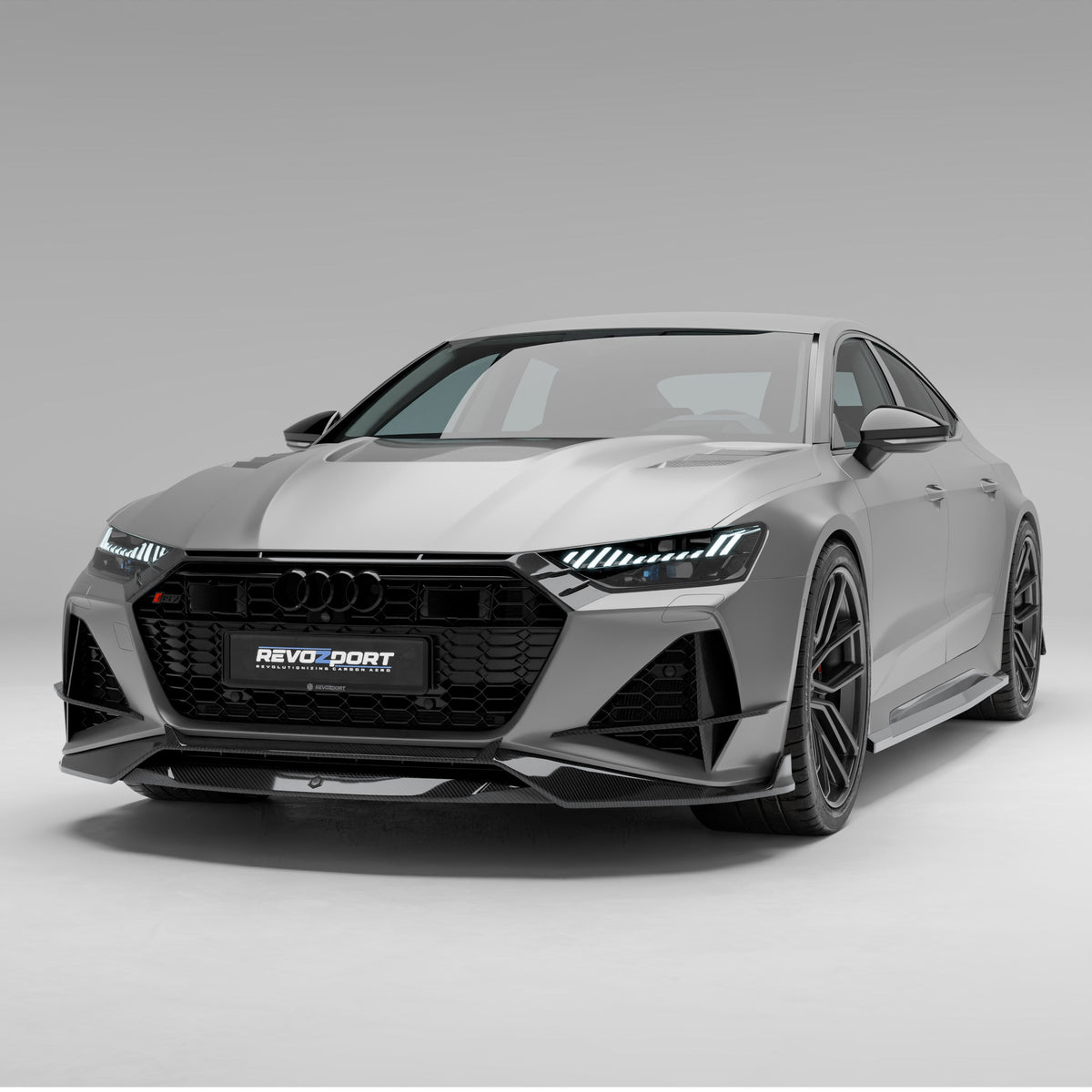 REVOZPORT Audi RS7 Sportback C8 Carbon Fibre Front Lip (2020+), image 2 - Premium Bespoke AutoWorks