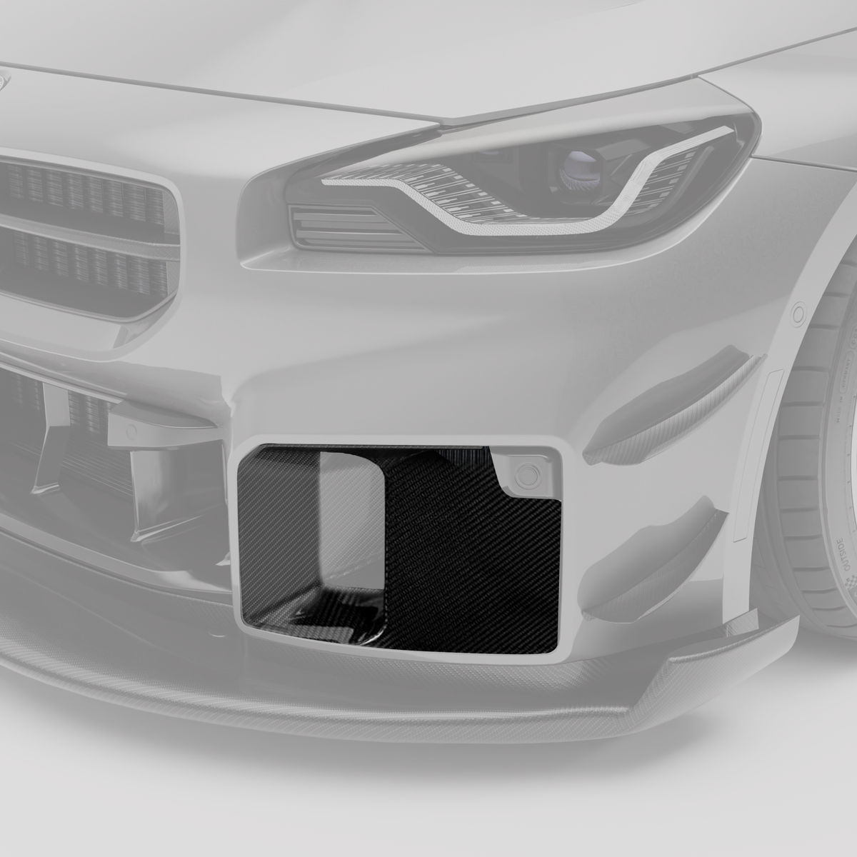 REVOZPORT BMW M2 G87 Carbon Fibre Aero Front Bumper Block-Off Plates (2023+), image 2 - Premium Bespoke AutoWorks