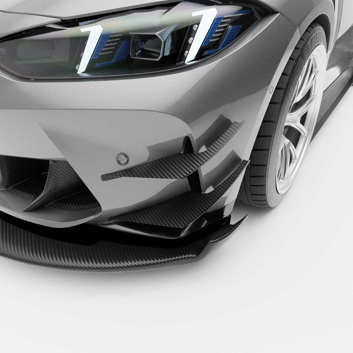 REVOZPORT BMW M3 G80 Carbon Fibre Aero Front Bumper Canards (2021+), image 12 - Premium Bespoke AutoWorks