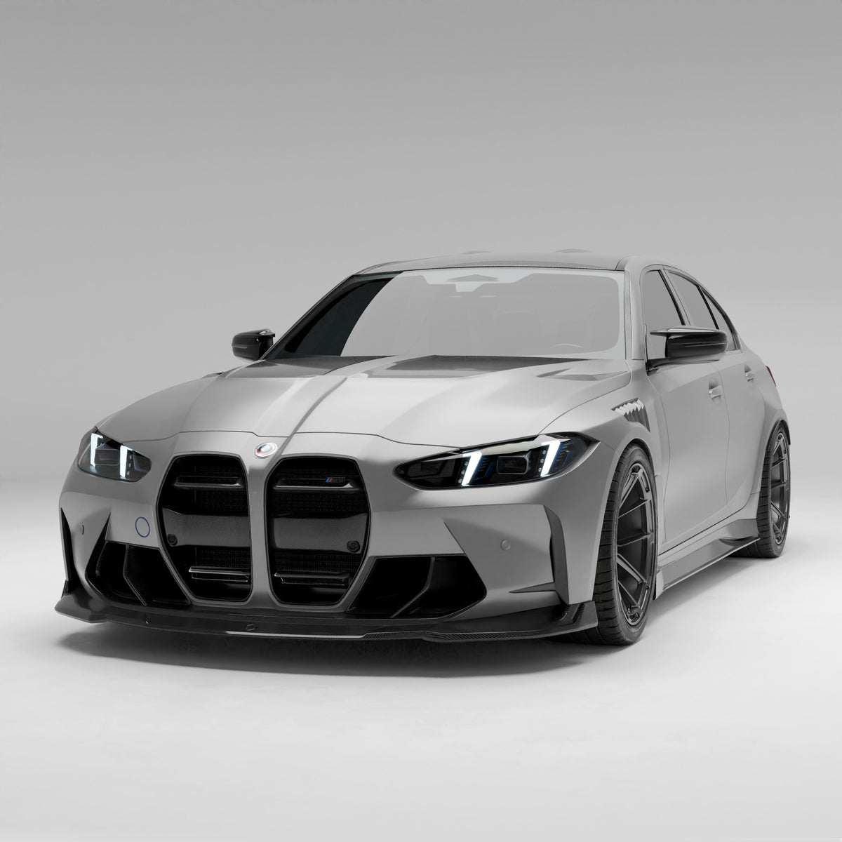 REVOZPORT BMW M3 G80 Carbon Fibre Front Bumper Canards (2021+), image 2 - Premium Bespoke AutoWorks