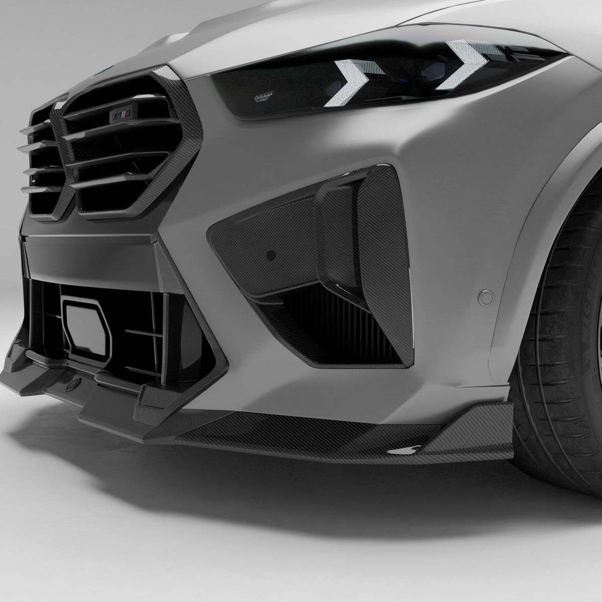 REVOZPORT BMW X5M F95 LCI Carbon Fibre Front Lip Vent Trims (2023+), image 10 - Premium Bespoke AutoWorks