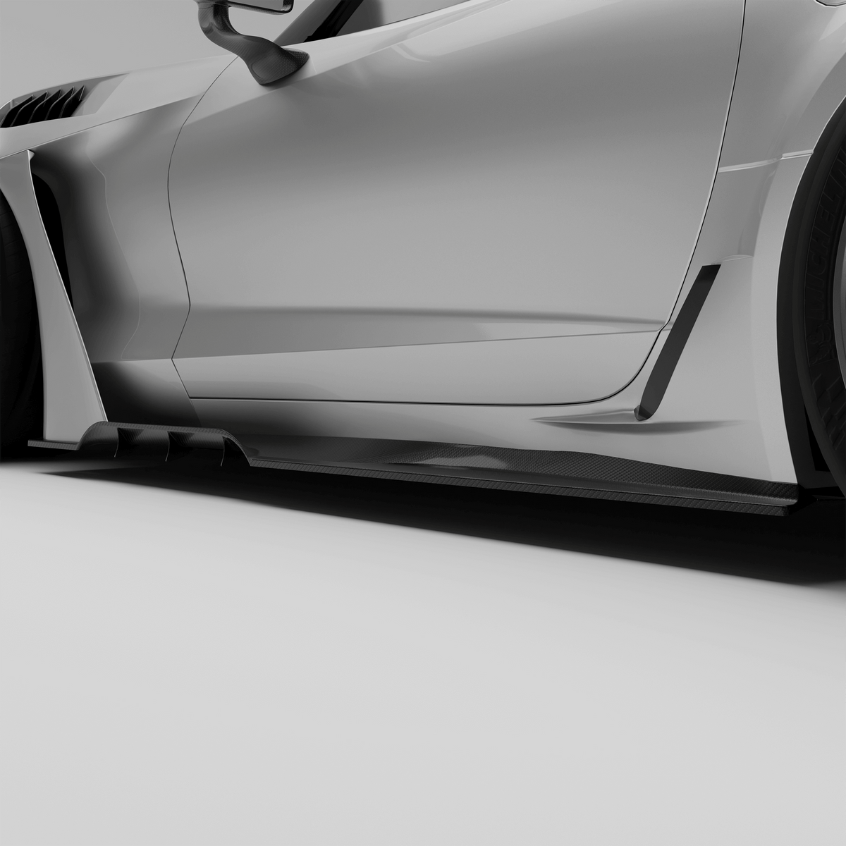 REVOZPORT Chevrolet Corvette C7 Carbon Fibre Side Skirts (2014-2019) - Premium Bespoke AutoWorks