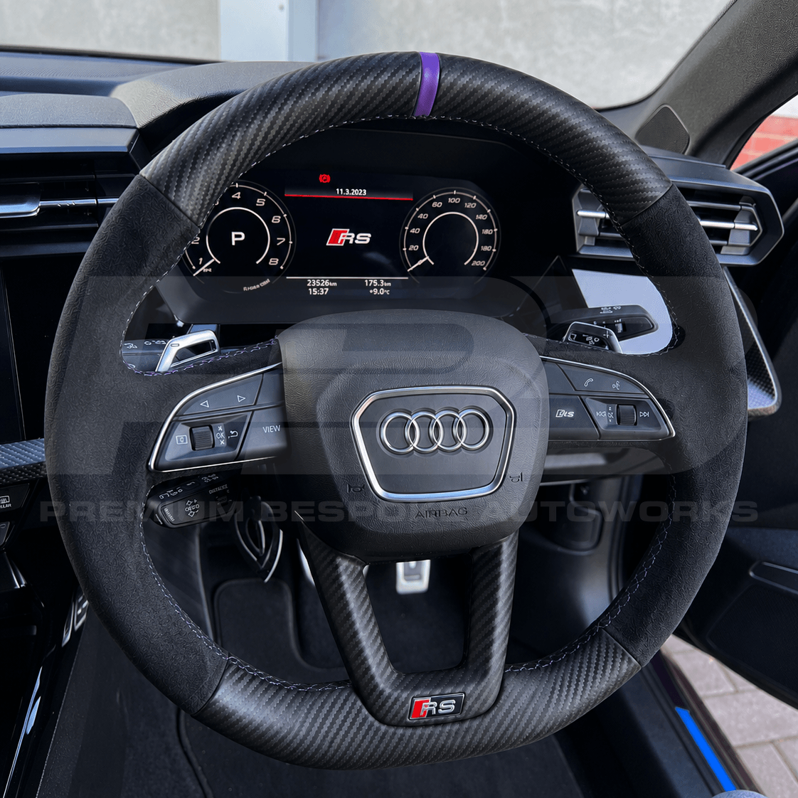 Audi bespoke custom steering wheel, made to order in the UK