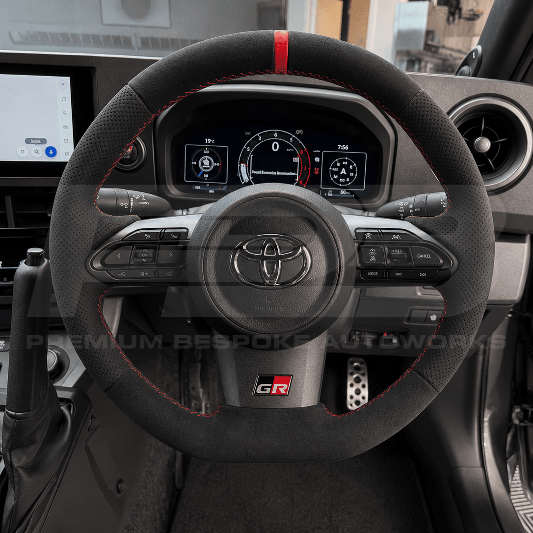 Toyota custom steering wheel, hand-finished to order by Premium Bespoke AutoWorks