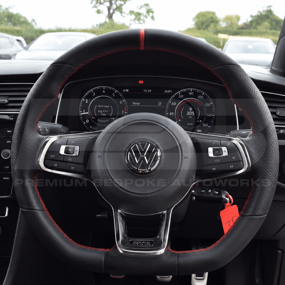 Volkswagen Golf GTI and Golf R custom steering wheel, hand-finished by Premium Bespoke AutoWorks