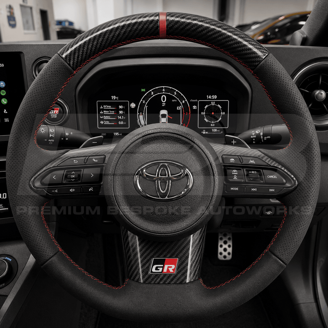 Toyota custom steering wheel, hand-finished to order by Premium Bespoke AutoWorks