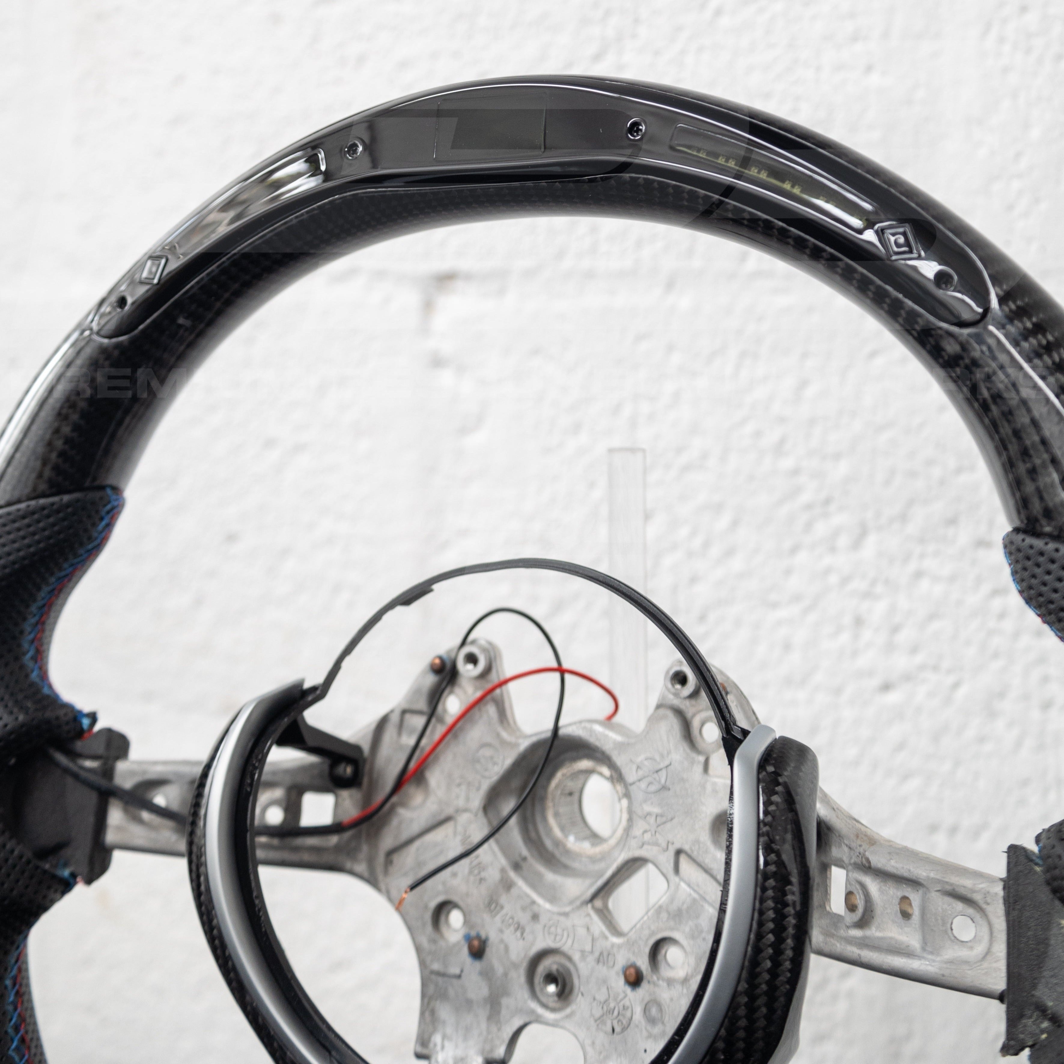 BMW M3 M4 Carbon Fibre LED Steering Wheel With Perforated Leather Grips | Premium Bespoke AutoWorks