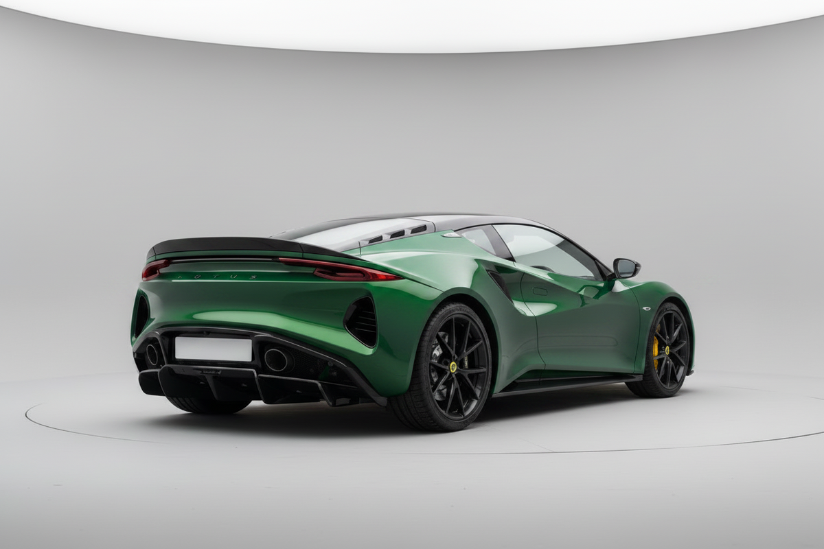 Emira with carbon fibre rear diffuser