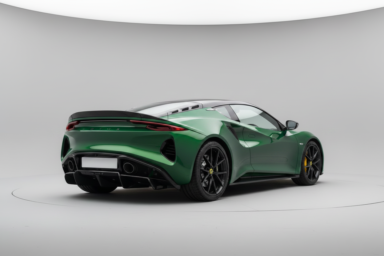 Emira with carbon fibre rear diffuser