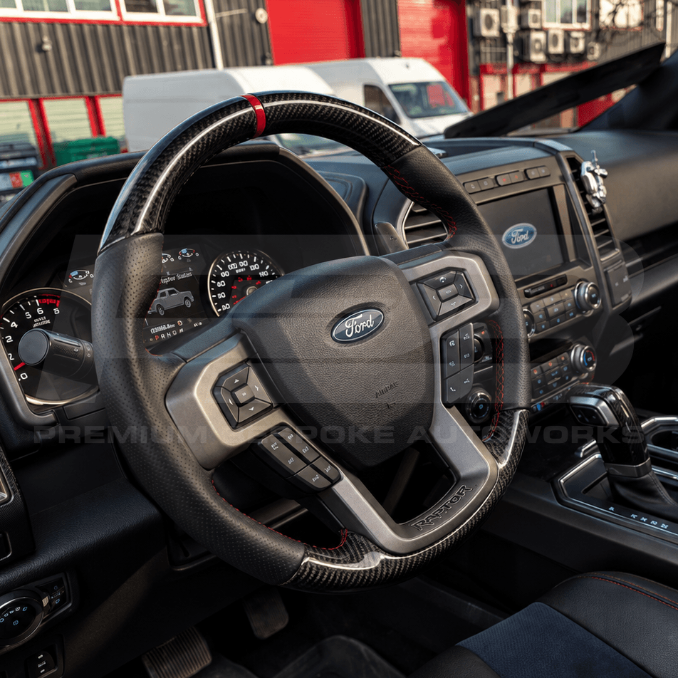 Ford custom steering wheel, hand-finished to order by Premium Bespoke AutoWorks