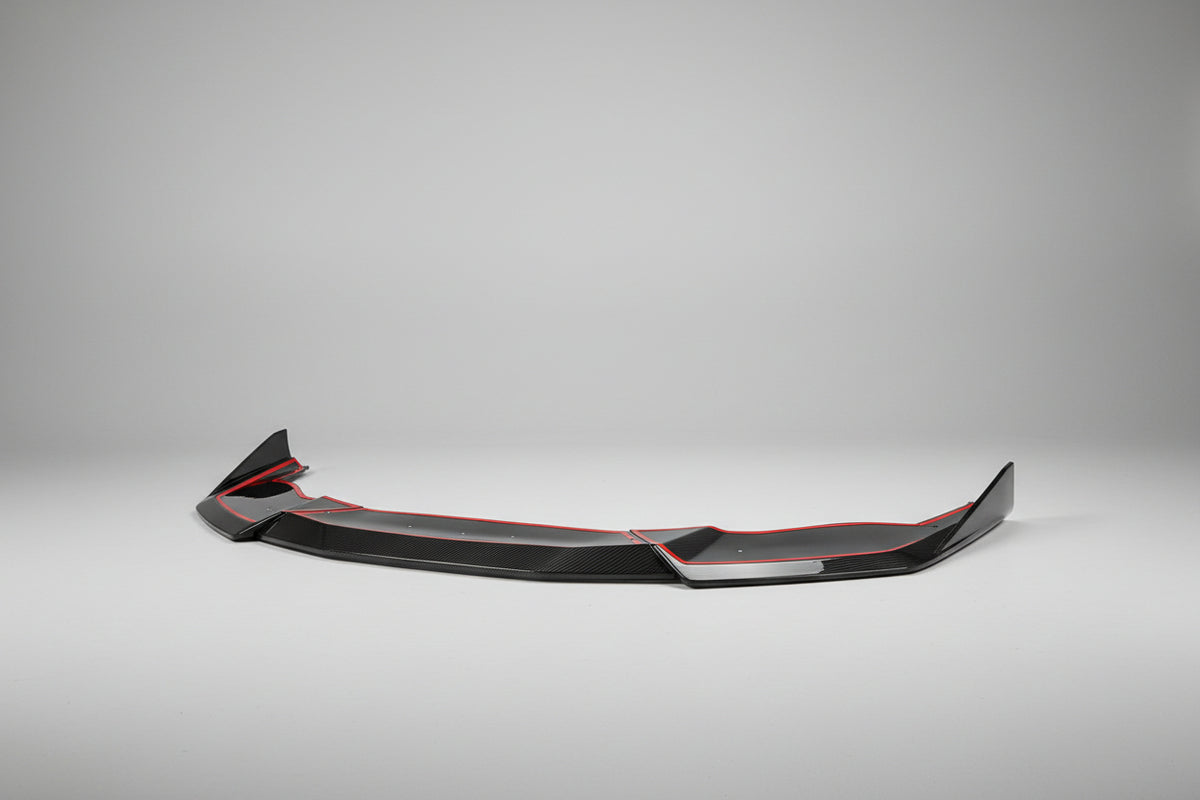 Lamborghini Huracan Lp-610 Carbon Fibre Splitter front splitter pictured in a studio background. 