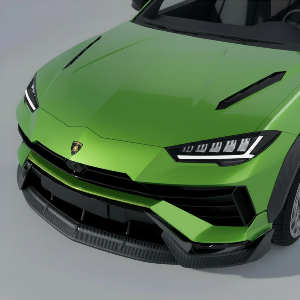 close up image of a carbon fibre front splitter for the Lamborghini Urus