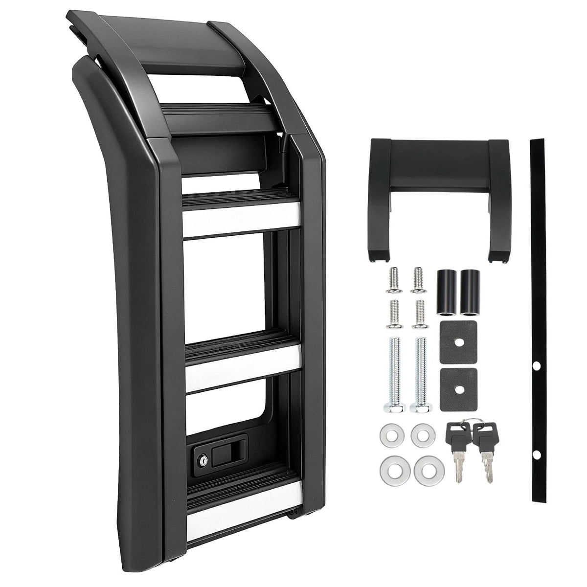 Land Rover Defender L663 2020+ Deployable Folding Side Ladder Kit Contents Silver