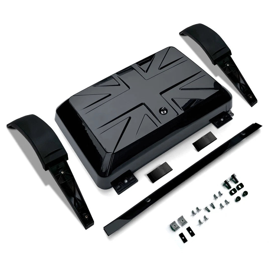Land Rover Defender 90 110 130 L663 Union Jack Side Storage Box Gloss Black 
