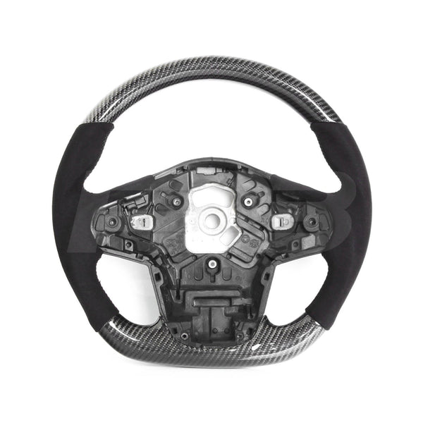 Volante Toyota Supra en fibra de carbono brillante y Alcántara (A90)