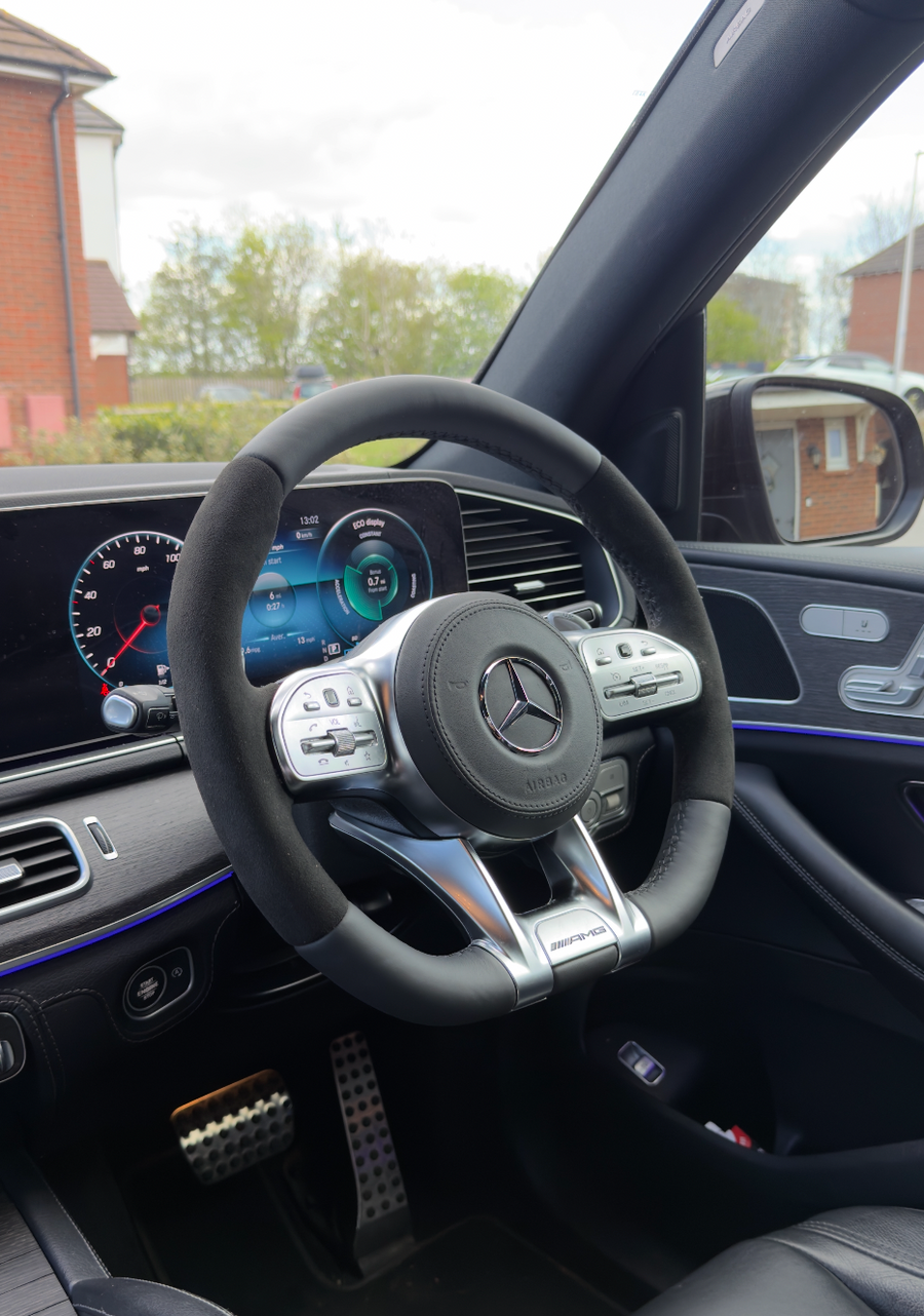 Mercedes-AMG GLE V167 Steering Wheel, Flat Bottom Leather with Alcantara Grips in Factory Spec, Customer Build