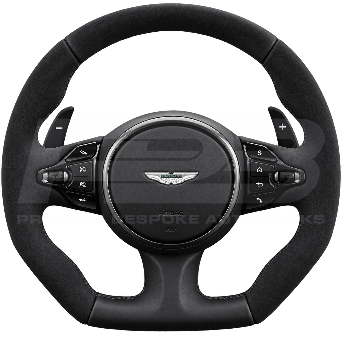 Aston Martin bespoke custom steering wheel, made to order in the UK