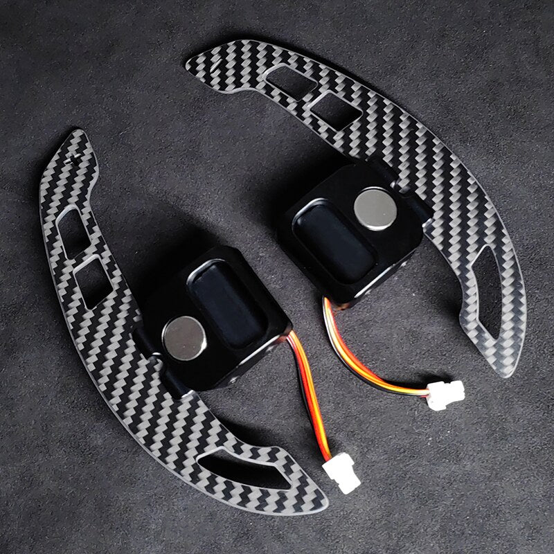 Audi C8 magnetic paddle shifters, carbon effect pair | Premium Bespoke AutoWorks