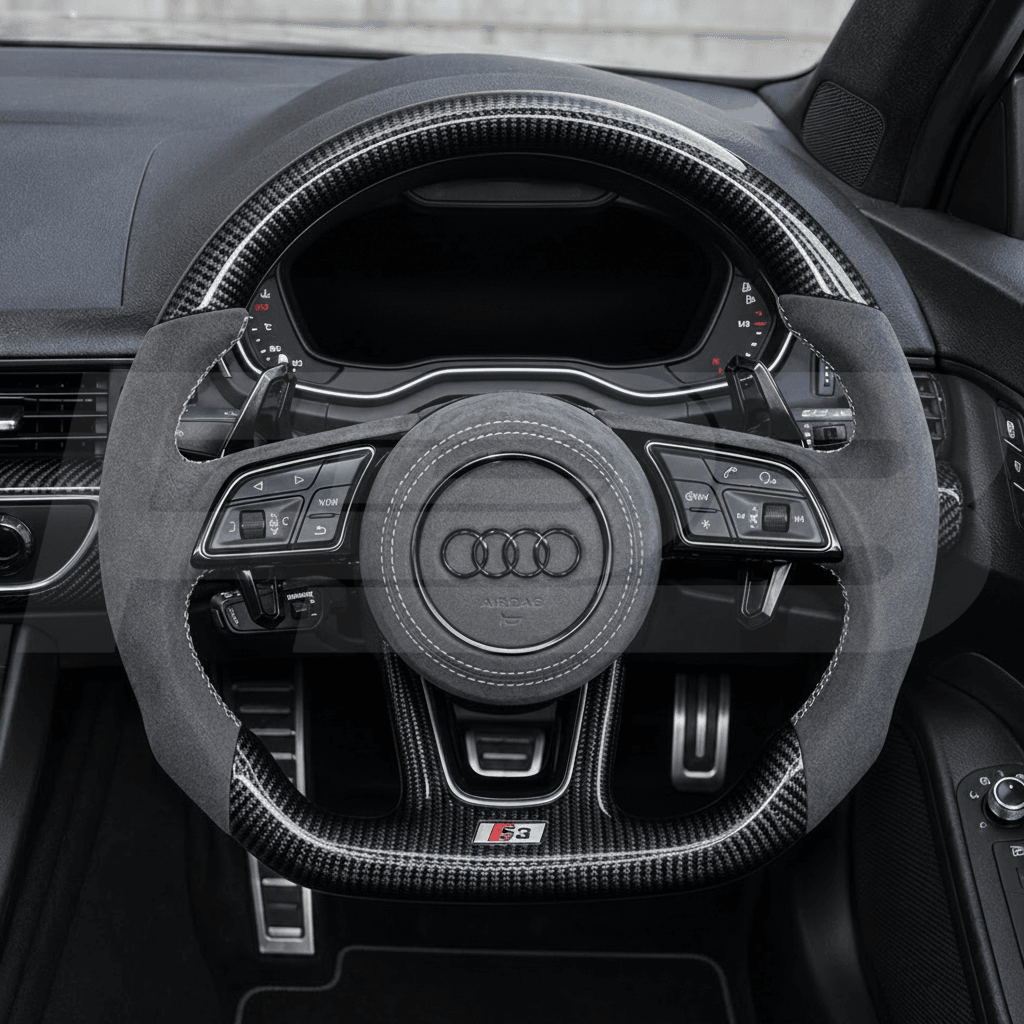 audi rs3 8v carbon fibre custom steering wheel