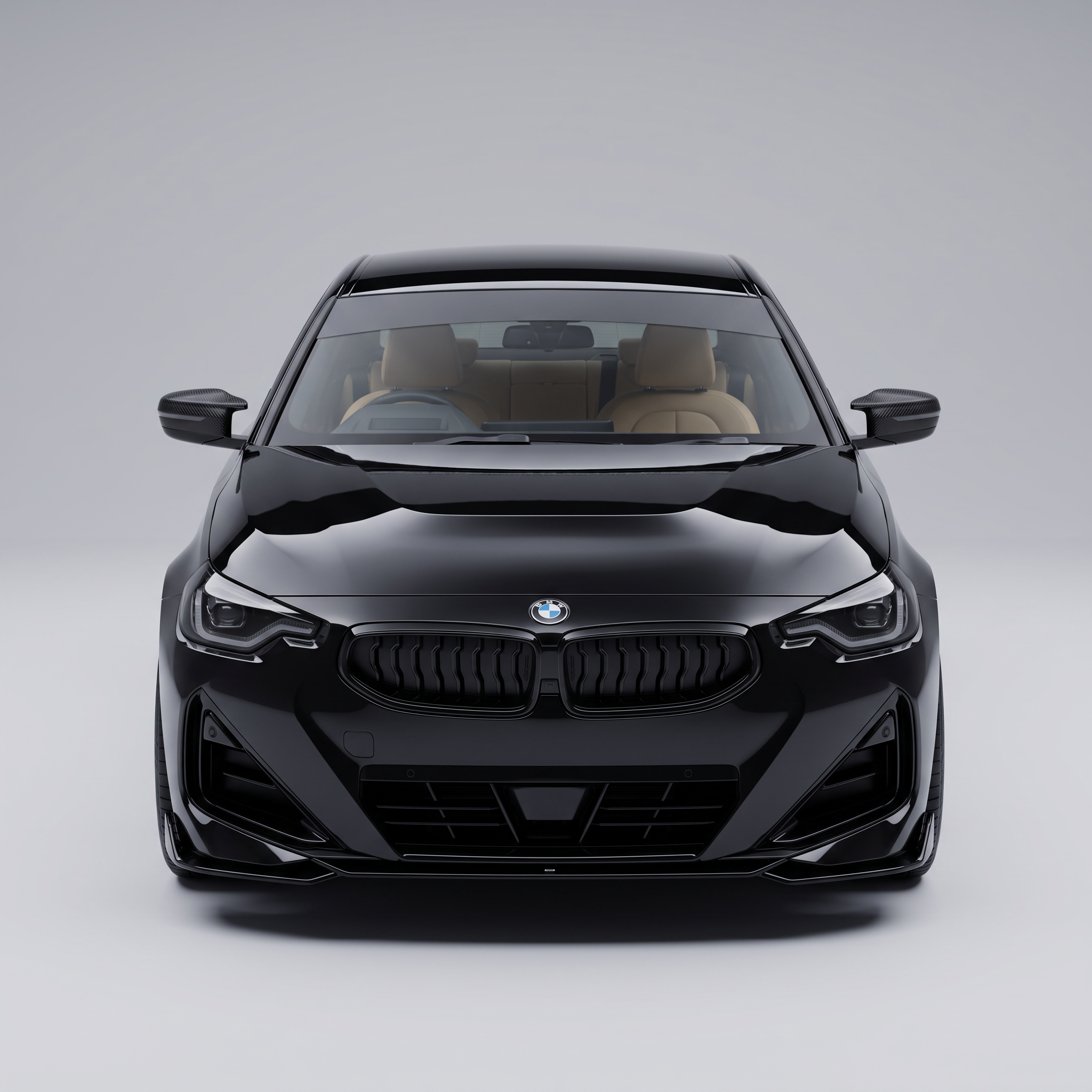 BMW 2 Series G42 M240i gloss black M style mirror covers fitted