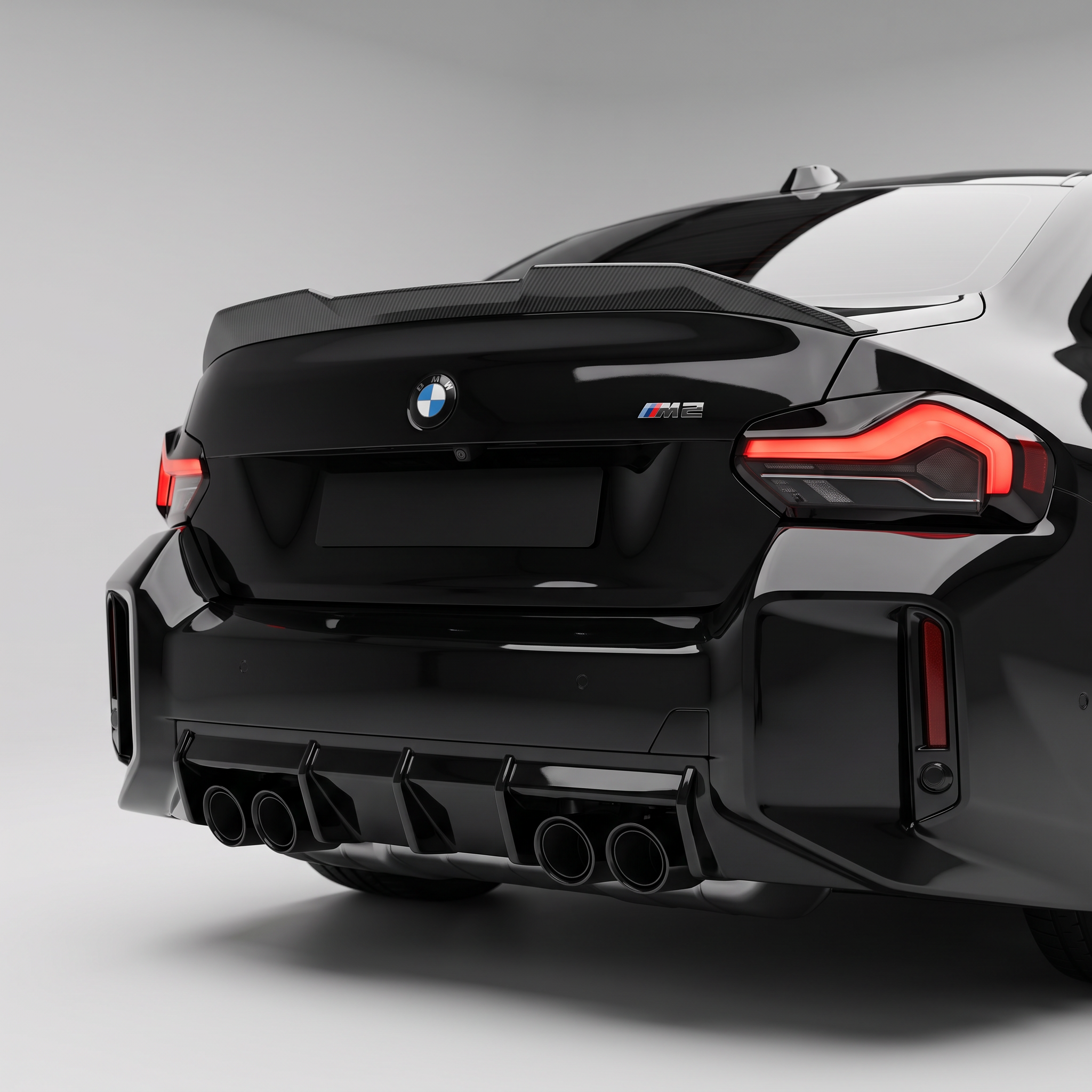 BMW 2 Series, M240i & M2 G87 EVO-S gloss black rear spoiler lip fitted