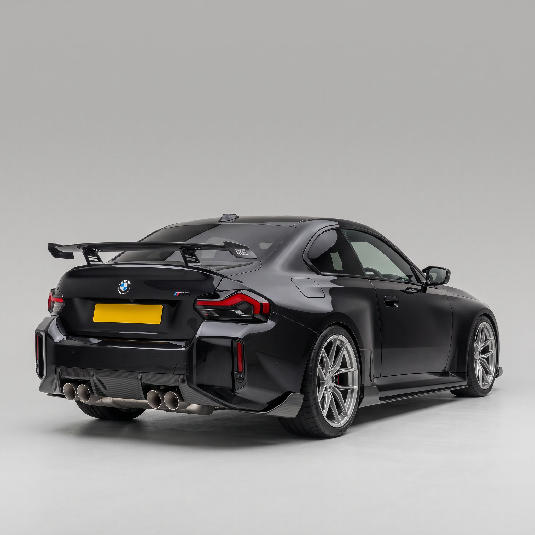 BMW M2 G87 TR87 carbon fibre rear bumper winglets fitted