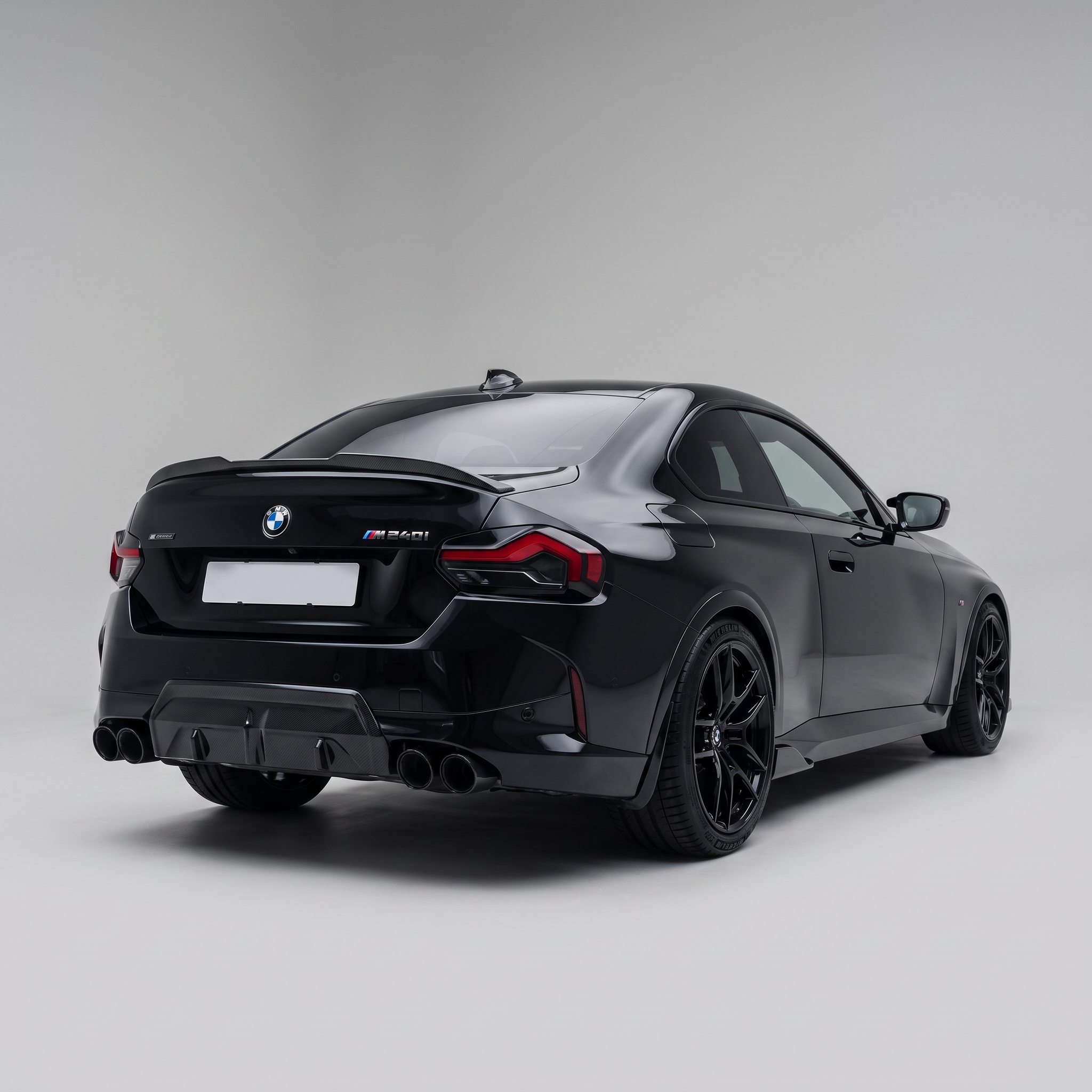 BMW M2 G87, 2 Series & M240i G42 pre-preg carbon fibre CS rear spoiler fitted