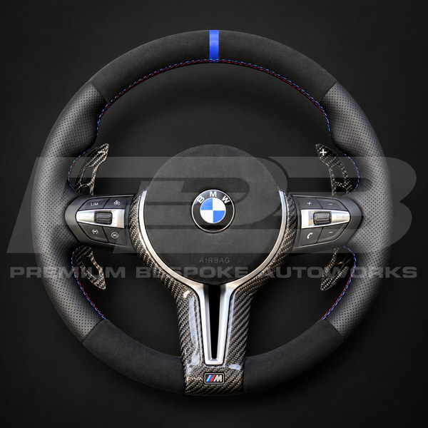 BMW M3 F80 Steering Wheel, Alcantara with M Tricolour Stitching, Carbon Trim and Magnetic Paddles, Customer Build