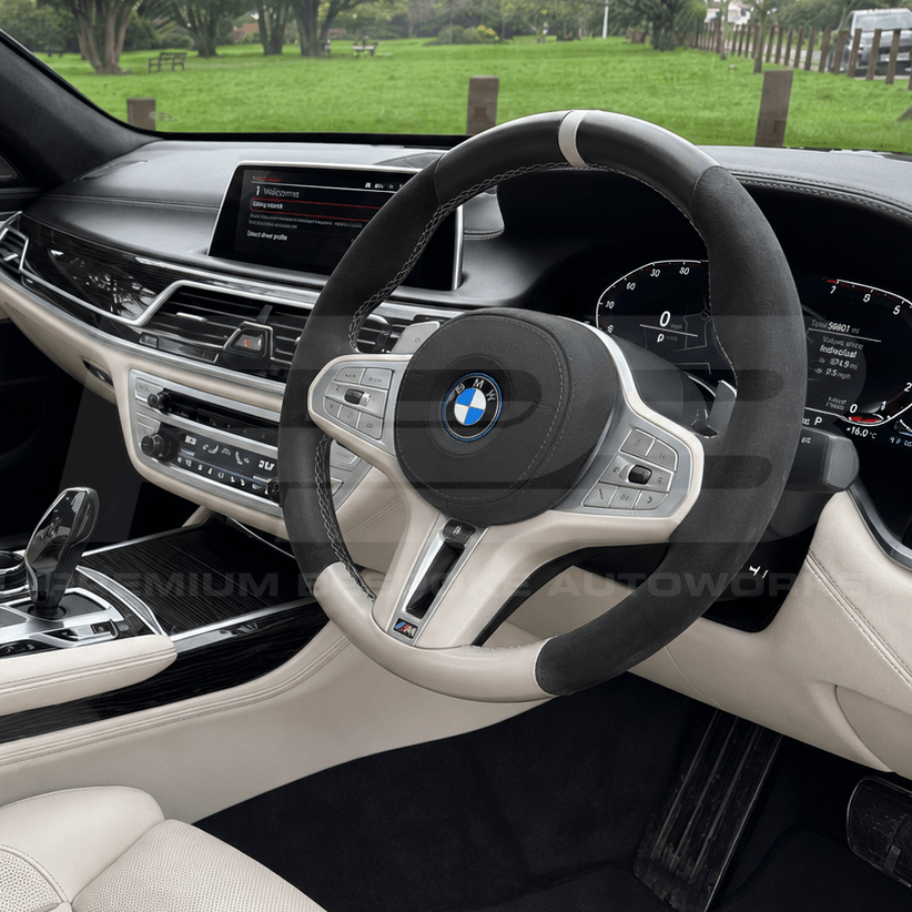 BMW custom steering wheel, hand-finished to order by Premium Bespoke AutoWorks