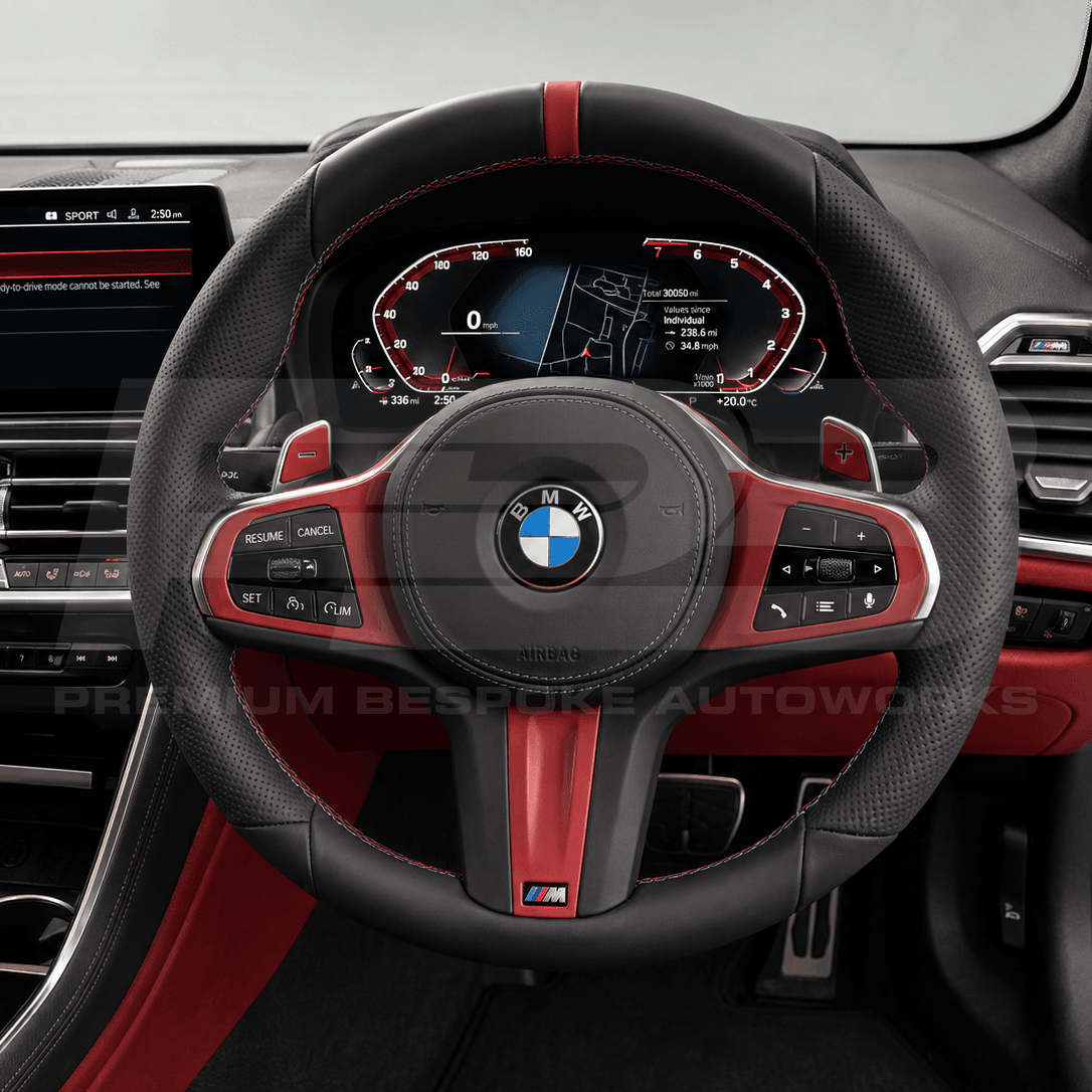 BMW custom steering wheel, hand-finished to order by Premium Bespoke AutoWorks