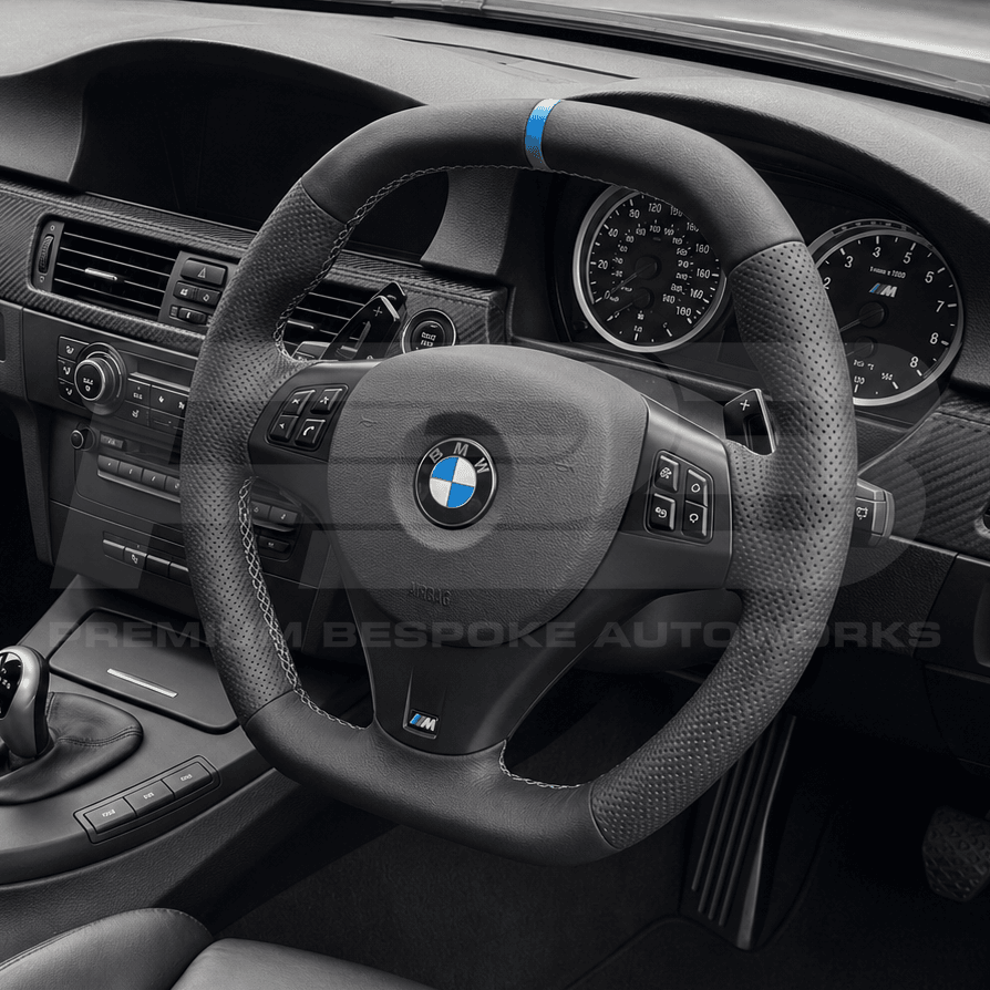 BMW custom steering wheel, hand-finished to order by Premium Bespoke AutoWorks