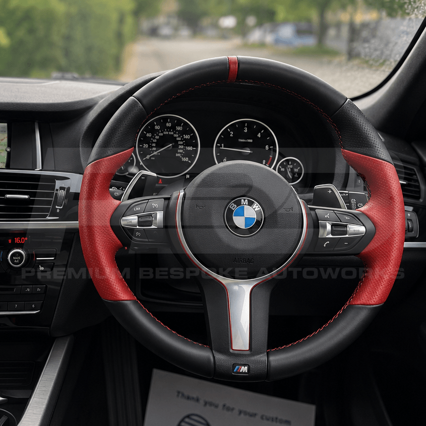 BMW custom steering wheel, hand-finished to order by Premium Bespoke AutoWorks