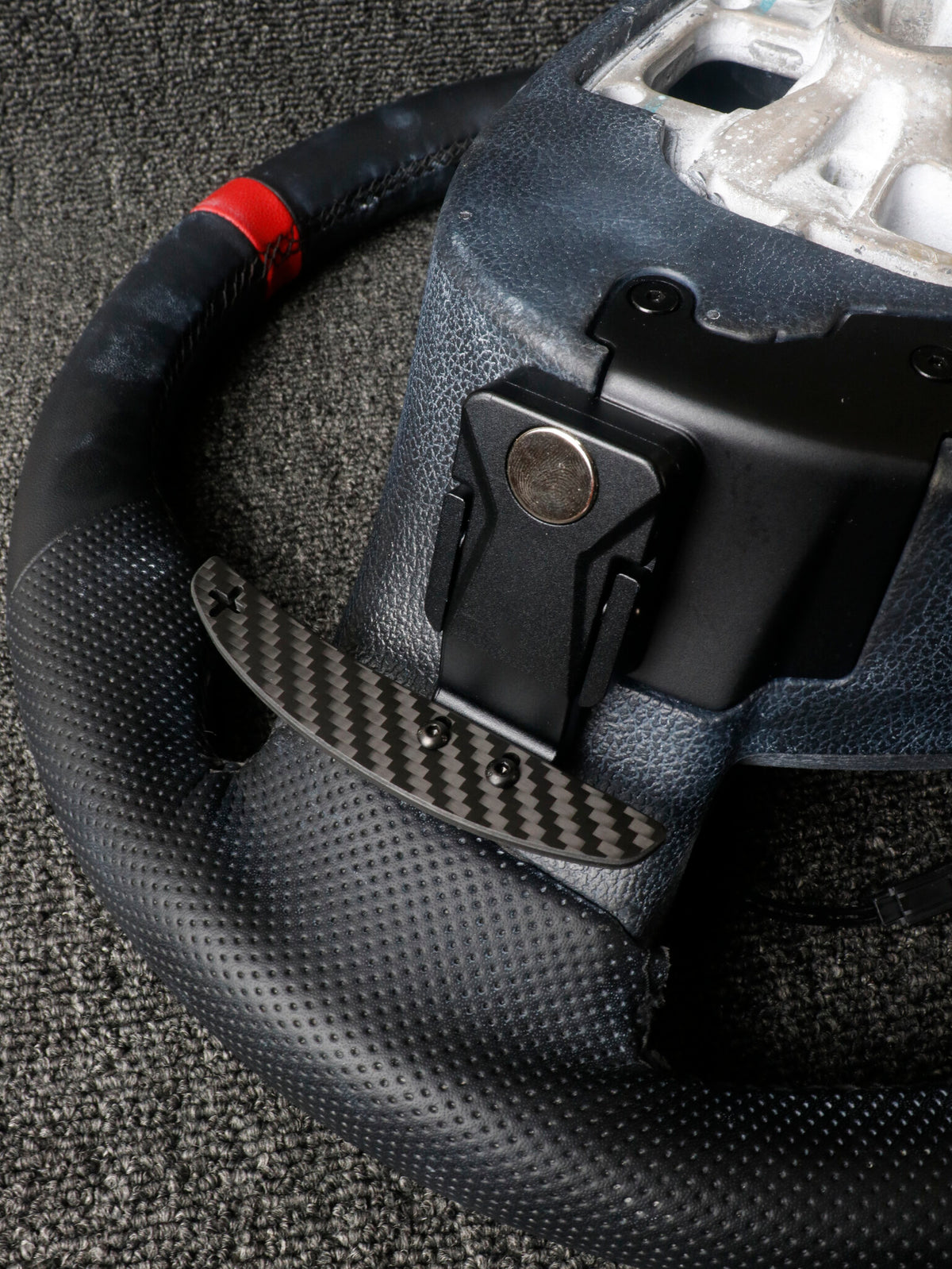 Ford F-150 Raptor magnetic paddle shifters fitted to the steering wheel | Premium Bespoke AutoWorks
