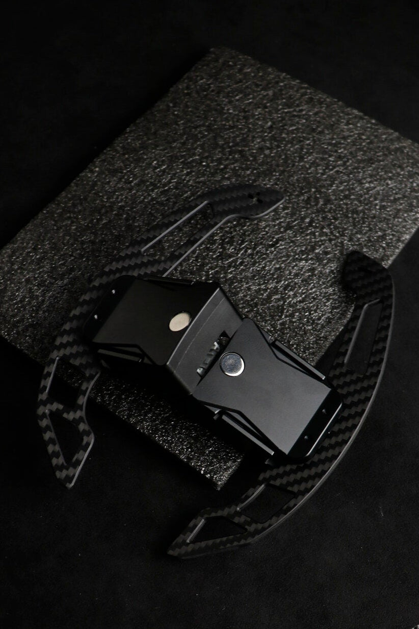 Ford Mustang S550 magnetic paddle shifters, carbon effect pair | Premium Bespoke AutoWorks
